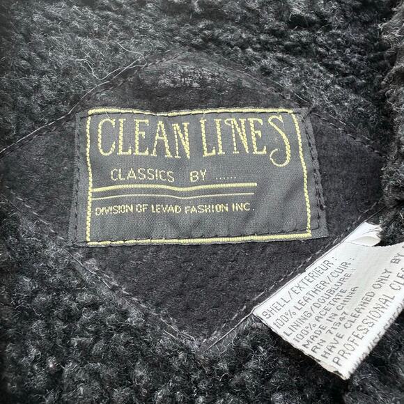 VTG Clean Lines Suede Sherpa Lined Vest Sz M Black Statement Buttons Western 90s - Picture 6 of 8